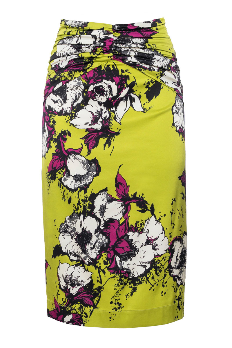 ROUCHED MIDI SKIRT