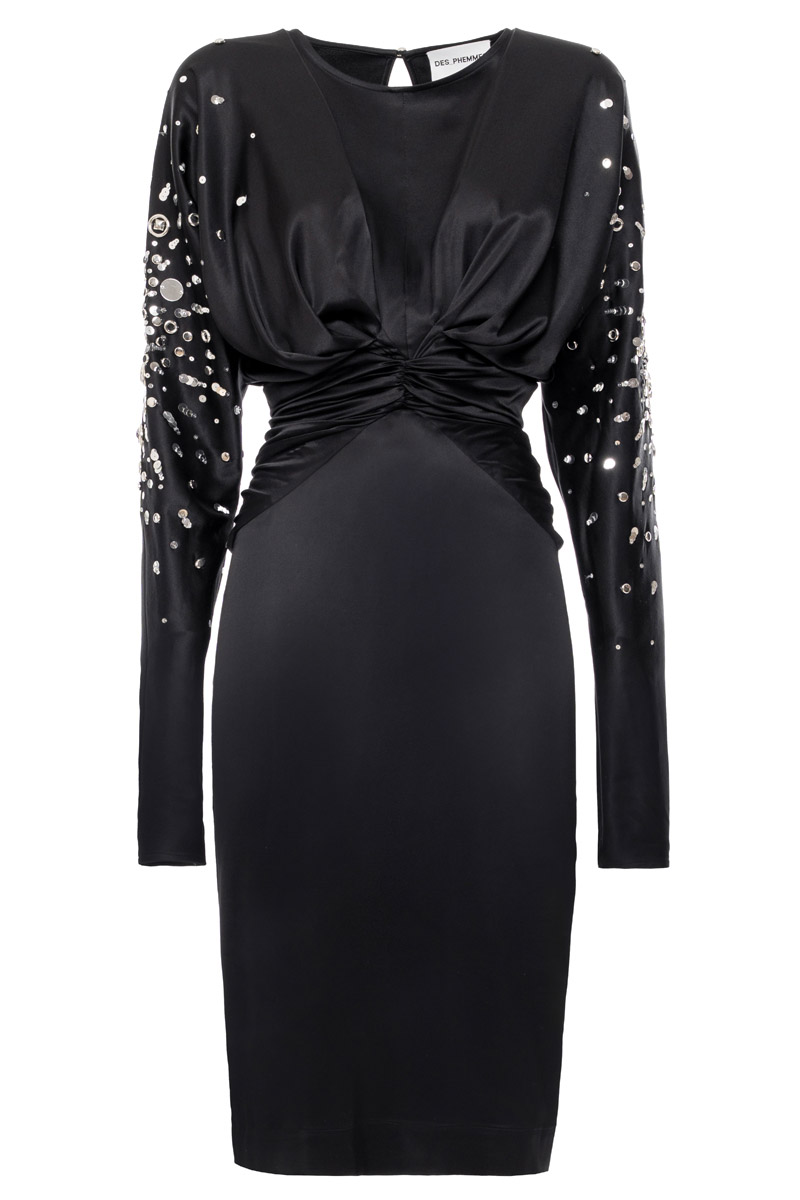 ROUCHED MIDI DRESS
